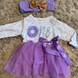 Monthly milestone baby girl dress 1 month donut dress 3-6 months